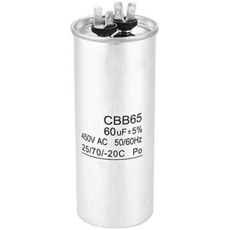 Pair Lntyq – Condensateur de démarrage compresseur climatisation 450V 60µF – Résistant à haute température – Performances d'auto-guérison - CBB65 (1/5)
