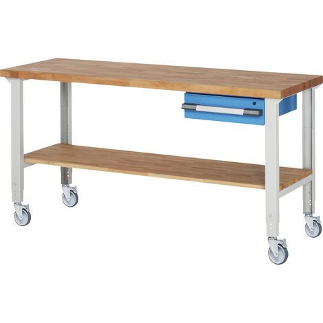 eurokraft pro, Établi mobile série 7000, 4 roulettes pivotantes