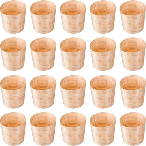 Gobelet En Bois - 4.5 Cm - Pour Eau Boissons Salade - Lot De 40 Pièces (1/5)