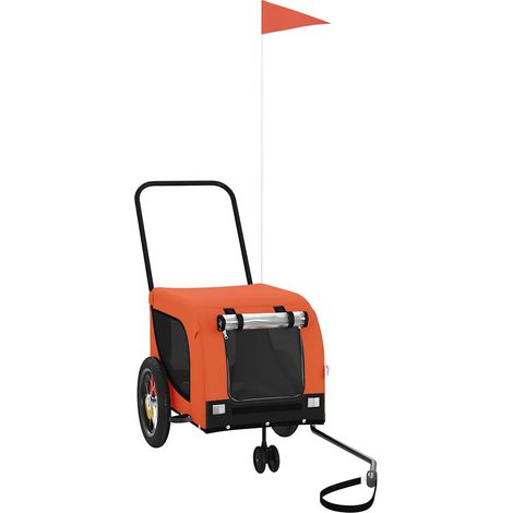 Maison Exclusive - Fahrradanhänger Hunde Orange und Schwarz Oxfor (1/5)