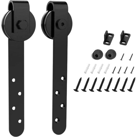 Rail De Coulissement Pour Porte De Grange - Acier Au Carbone - Montage En Haut - Longueur 210 Cm - Pour Portes Coulissantes Intérieures - Kit Complet ×1 (1/5)
