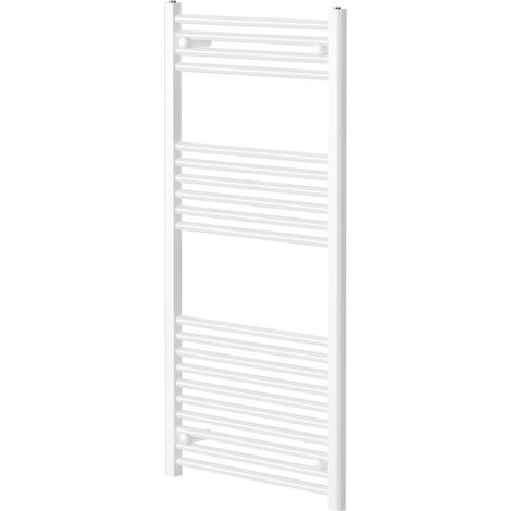 Pizarro White 1200mm x 600mm Straight Heated Towel Rail (1/5)