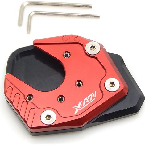 (noir rouge xADV) Compatible avec HONDA X ADV XADV 750 NC750X/S 2017 2018 2019 2020 2021 2022 2023 2024 Béquille latérale, extension, plaque de support maxpower (1/4)