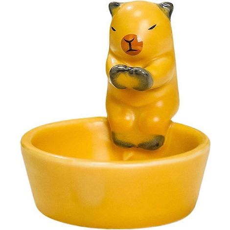 Porte-bougie en céramique représentant un adorable capybara aux pattes chaudes, décoration de table (1/4)