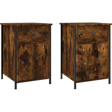 Maison Exclusive - Nachttische 2 Stk. Räuchereiche 40x42x60 cm Ho