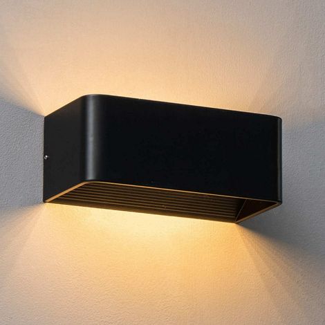 Mattschwarze LED Wandleuchte - 20 cm - Quadra