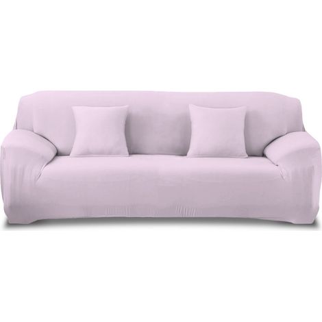 4353 Funda para sofá de 3 plazas tela elástica y color liso muy fácil de poner  Color: Lila light