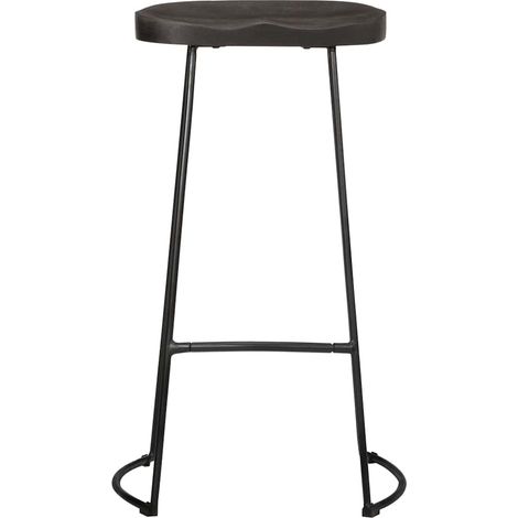 Tabourets de bar Chaise de bar lot de 2 noir 45x40x78 cm bois manguier massif