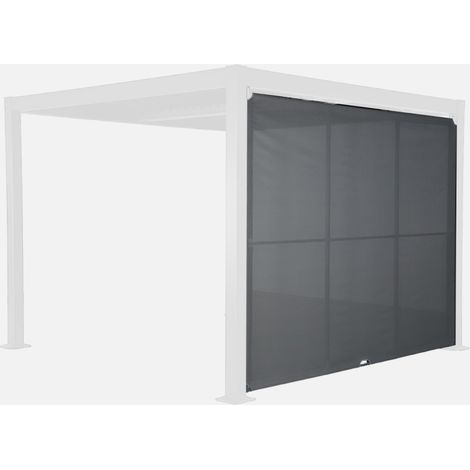 Tenda laterale retrattile in alluminio e textilene per pergola bioclimatica, 3m