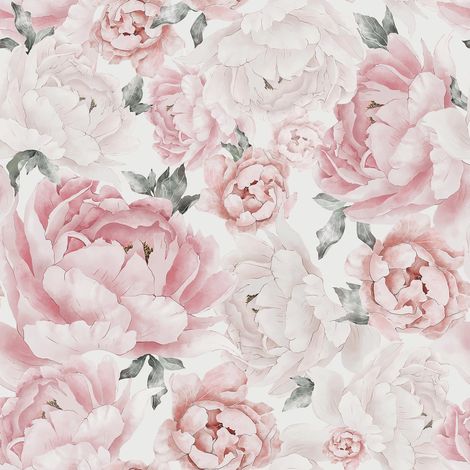 Papier peint amovible rose autocollant, à motif floral, pour chambre,salle de bain,placard,mur, rouleau de vinyle 45 cm x 300 cm (1/5)