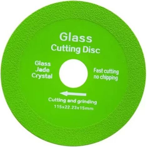 2 Pièces Disque Coupe Verre, Disque Diamant 115 Carrelage, 115X15X22.23mm Disque Carrelage pour Bouteille, Porcelaine, Jade, Granit, Verre (Vert) (1/5)