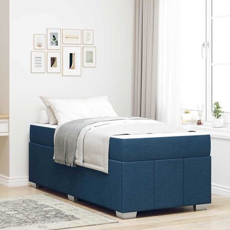Struttura del letto con materasso Blu 100 x 200 cm Tessuto vidaXL (1/5)