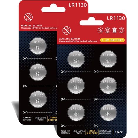 Pile bouton AG10 LR1130 L1131f L1131c SG10 389 189 1,5 V piles boutons alcalines à longue durée de vie[5 ans de conservation](lot de 6) (1/5)