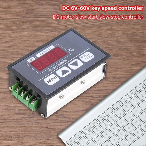 Contrôleur de vitesse portable à variation continue 6-60 V CC 30 A avec affichage numérique et modulation de largeur d'impulsion (PWM) pour moteurs robustes et disques électriques. (1/5)