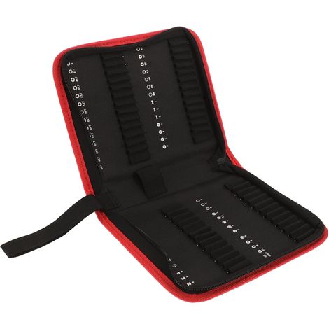 1 - Pochette À Outils - Rangement Pour Embouts De Forets - Capacité 55 Pièces - Tissu Oxford Résistant Avec Poignée Intégrée - Pour Bricoleurs Et Usage Quotidien - Noir - 22,80x17,50x4,50cm (1/5)