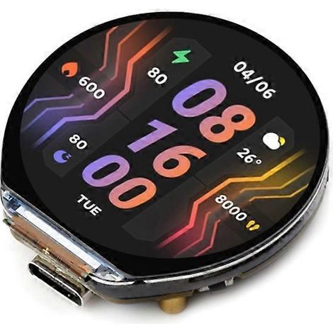 Waveshare RP2350 Placa de desarrollo de pantalla LCD redonda de 1,46 pulgadas, pantalla de 412x412, sensor de temperatura integrado B (1/5)