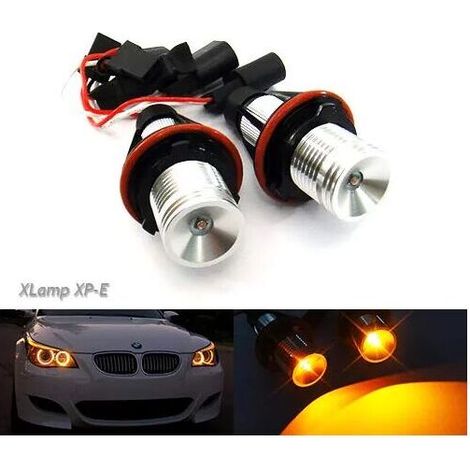 royaluxe -2 ampoules Canbus Cree Angel Eyes - LED coul ambre - Pour phares avants allumés de jour - Pour E39 E60 E61 E87 E53 E63 E65 (1/3)