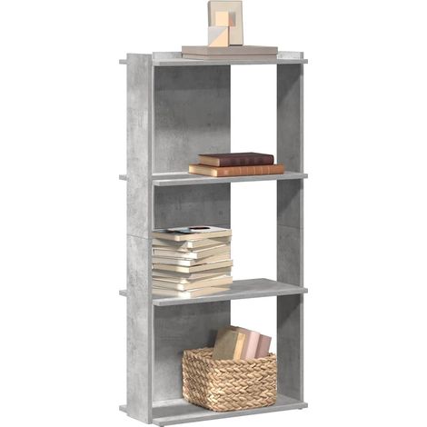 Bücherregal 3 Böden Betongrau 60x30x120 cm Holzwerkstoff