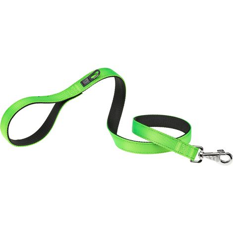 Ferplast DUAL G COLOURS Laisse en nylon pour chiens, 3 tailles et 4 couleurs . Variante G25/110 - Misure: 25 mm x L 110 cm - Vert acide (1/2)