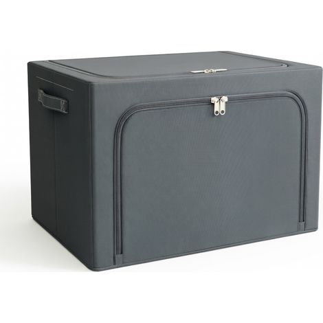 Coffre de rangement pliable en Oxford gris fonce 66 L, 50 × 40 × (1/5)