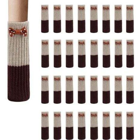 32-Piece Wool Knit Furniture Socks, Chair Leg Protectors, Anti-Slip Pads for Furniture, Tablecloths, and Covers