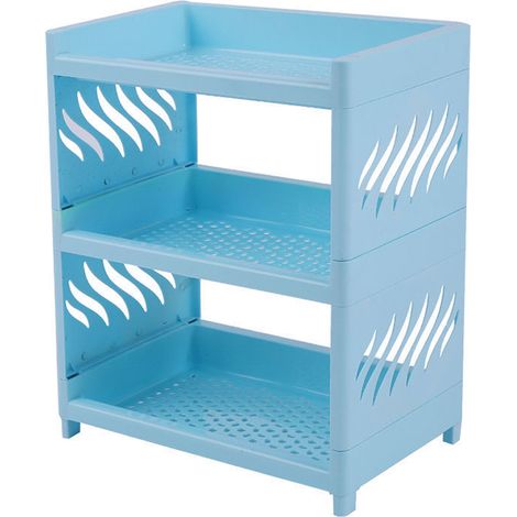 Rangement De Bureau Double Couche En PP - Étagère Démontable Avec Drainage - Pour Dortoir Et Maison - 1 Unité (1/5)