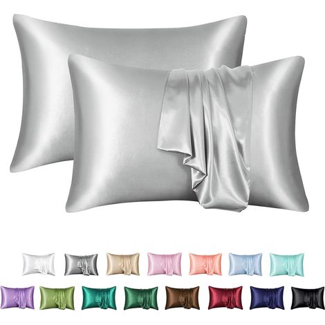 Fundas de Almohada de Seda Pura 100% Suaves y Planas para Cabello y Piel (1/5)