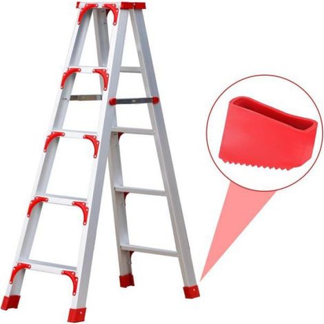 Lot de 4 pieds d'échelle caoutchouc rechange capuchons protection butées résistant gaz rouge (1/5)
