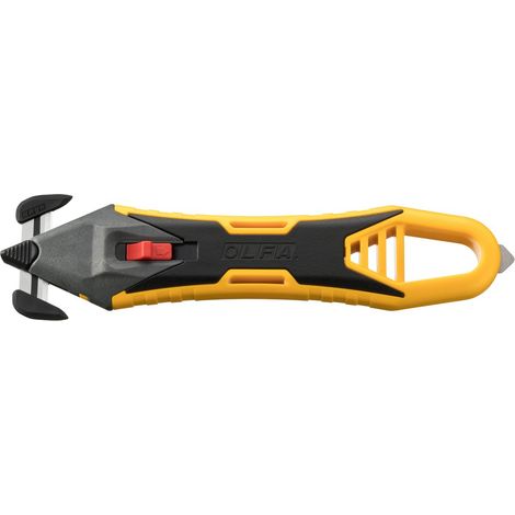 Cutter de sécurité OLFA avec lames dissimulées remplaçables et conception ergonomique. (1/5)