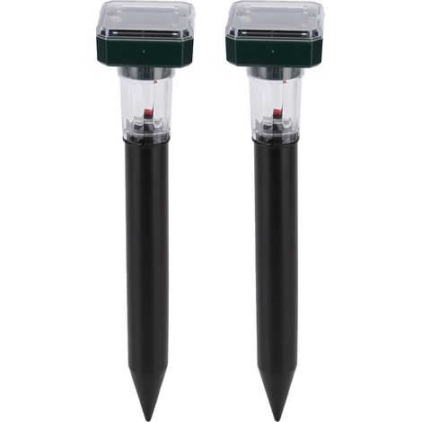 Rilevatore di roditori a LED, repellente per roditori a ultrasuoni ad energia solare per prati, rilevatore di serpenti e insetti con picchetto da terra, 2 pezzi (con batteria integrata inclusa), model