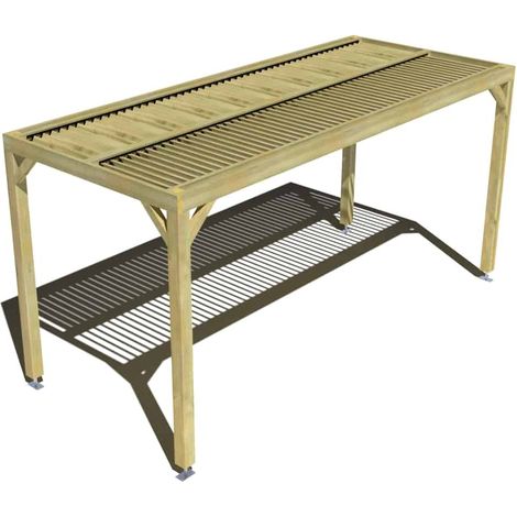 Pergola bois • 5m x 2m • indépendante • sens largeur • lames orientables bioclimatiques incluses • livraison comprise (1/3)