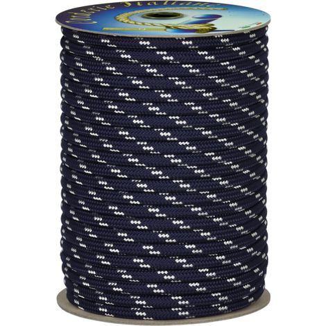 006014492 Treccia corit blu, 12 mm - 20 mt, Corda intrecciata multiuso resistente ai raggi U.V. e all'abrasione, per attività all'aperto, giardino, mare, guinzagli e fai da te, rottura 1540 kg (1/3)