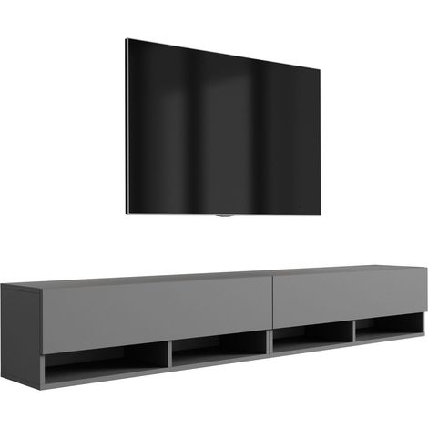 Meuble TV : (2 x 100) Anthracite, 200 × 32 × 34 cm (1/5)