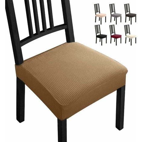4-teiliges Stuhlhussen-Set, Esszimmerstuhlhussen für universelle Passform – Spandex-Bezüge, abnehmbare Stuhlhussen, sehr pflegeleicht und strapazierfähig (4er-Pack, Kamel) – Crezuo
