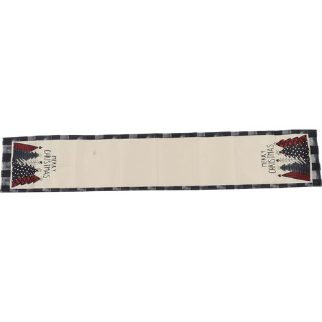 Klassische karierte Weihnachtstischdecke, pflegeleichtes Polyester, dekorative Tischdecke für Zuhause, schwarz-weißes Tartanmuster, HM2290505 (1/5)