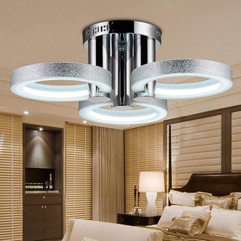 Lampadario appeso LED con 3 punti luce in metallo cromato - Luce Fredda (1/2)