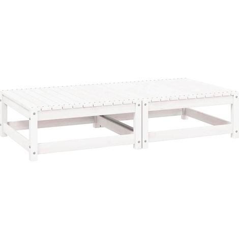 Maison Exclusive - Garten-Fußhocker mit Kissen 2 Stk. Weiß Massiv