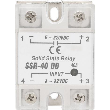 Relais à semi-conducteurs SSR-40 DD 40A 5-220VDC pour le processus d'automatisation industrielle (1/5)