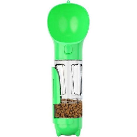Gourde 2 en 1 pour chien, étanche, idéale pour les promenades, la randonnée et les voyages en extérieur (gris/bleu, vert clair). (1/5)