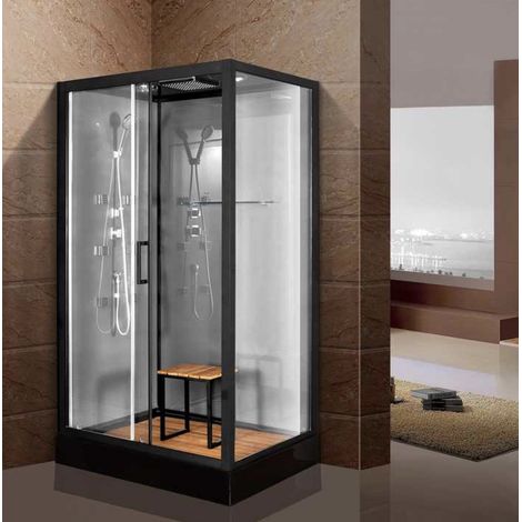 Cabine de douche 120x80215cm - Helios avec tabouret - Droit (1/2)