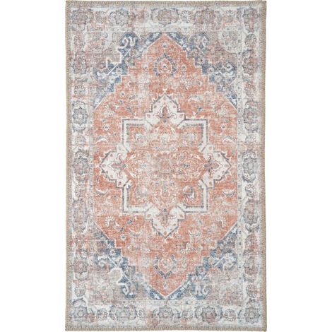 Zerbino Havana arancio e blu in chenille 100% poliestere 50x80 cm