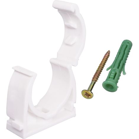 Schlauchschellen – 10er-Pack – Weißer Kunststoff – Verriegelbar – 28-mm-Schlauch – Für den Innen- und Außenbereich (1/5)