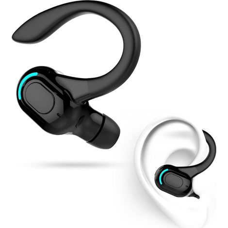 Oreillette Bluetooth sans Fil V5.2 avec Micro intégré, Tour d'oreille 360°, 20h de Lecture, écouteur Mono pour iPhone, Android, PC – Batterie 70 mAh (1/5)