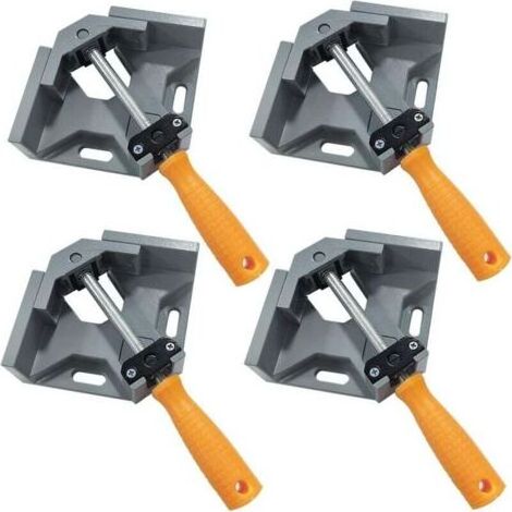 2 Pcs Serre Joint Angle 90 °, Etau D'angle Alliage d'Aluminium, Pince de Soudage d'angle avec Mâchoire Pivotante Réglable, pour Outils Menuisier, Soudage de Charpentier Gris (1/5)