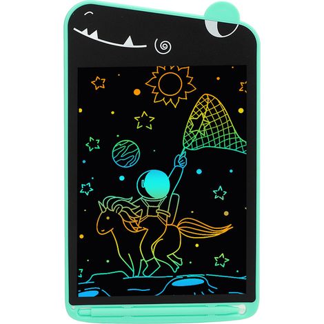 Tablette d'écriture LCD 8,5 pouces, haute sensibilité, protection des yeux, tableau à dessin électronique effaçable avec stylet, verte (1/5)