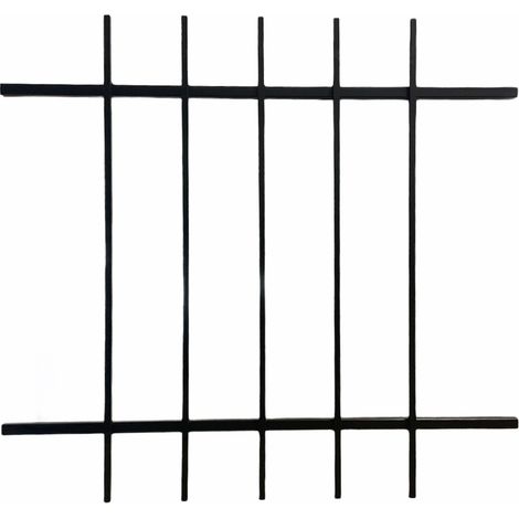 DMS – Grille de défense pour fenêtre 83 cm x 90 cm – Acier prépeint – 5 barreaux carrés 12x12 mm – Pose facile par scellement