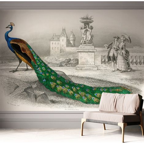 Selbstklebend Tapete - abwaschbar - Raumgestaltung Schlafzimmer Wohnzimmer Tapete Bunte Federn 312x219 cm (1/5)