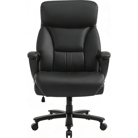 CHICFURN Sedia da ufficio ergonomica 86x72x127 cm in metallo nero, poggiatesta regolabile (1/5)
