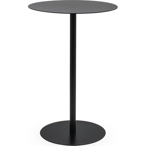 Metall Beistelltisch rund schwarz matt - Ø 35 cm - Couchtisch im Bistrotisch Design