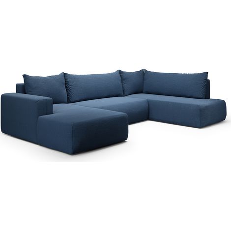 U-Sofa 5-sitzig umbaubar Truhe Bliss Blau (1/5)